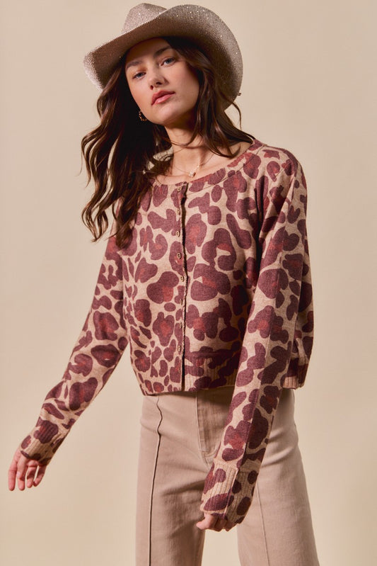 Renea Leopard Print Cardigan.