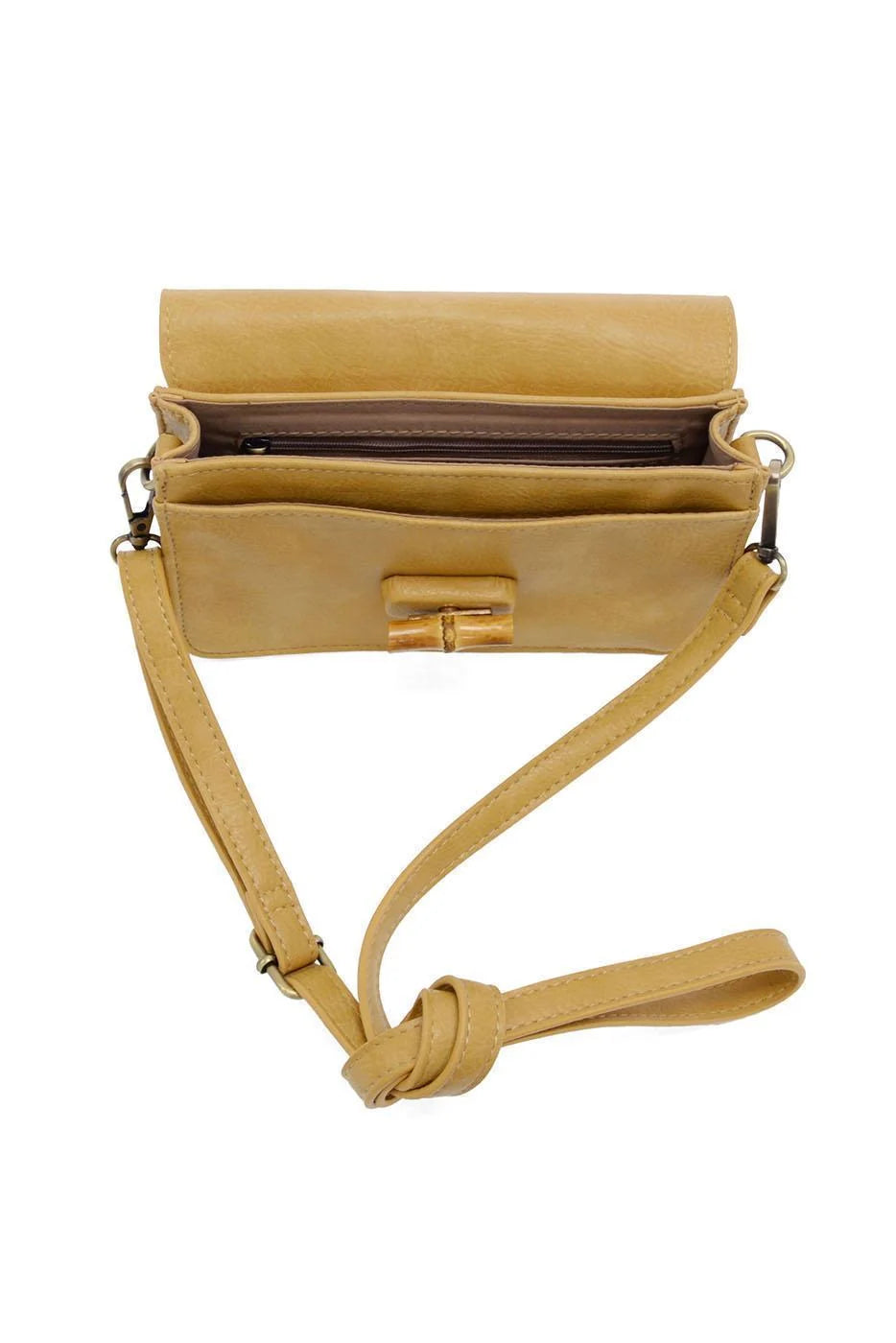 Bonnie Mini Organizer Bamboo Turnlock Crossbody | Tan