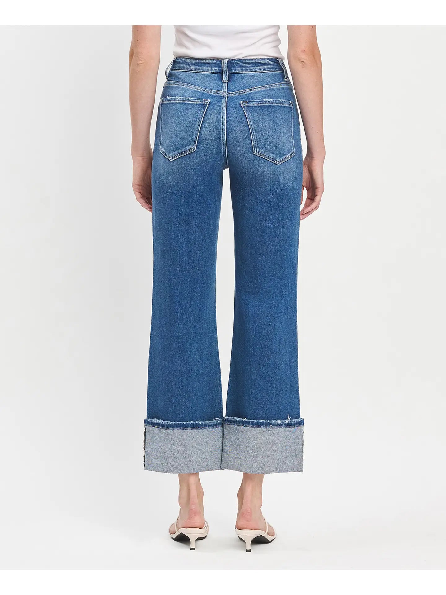 Vervet 90's Vintage Super High Rise Cuffed Flare Jeans