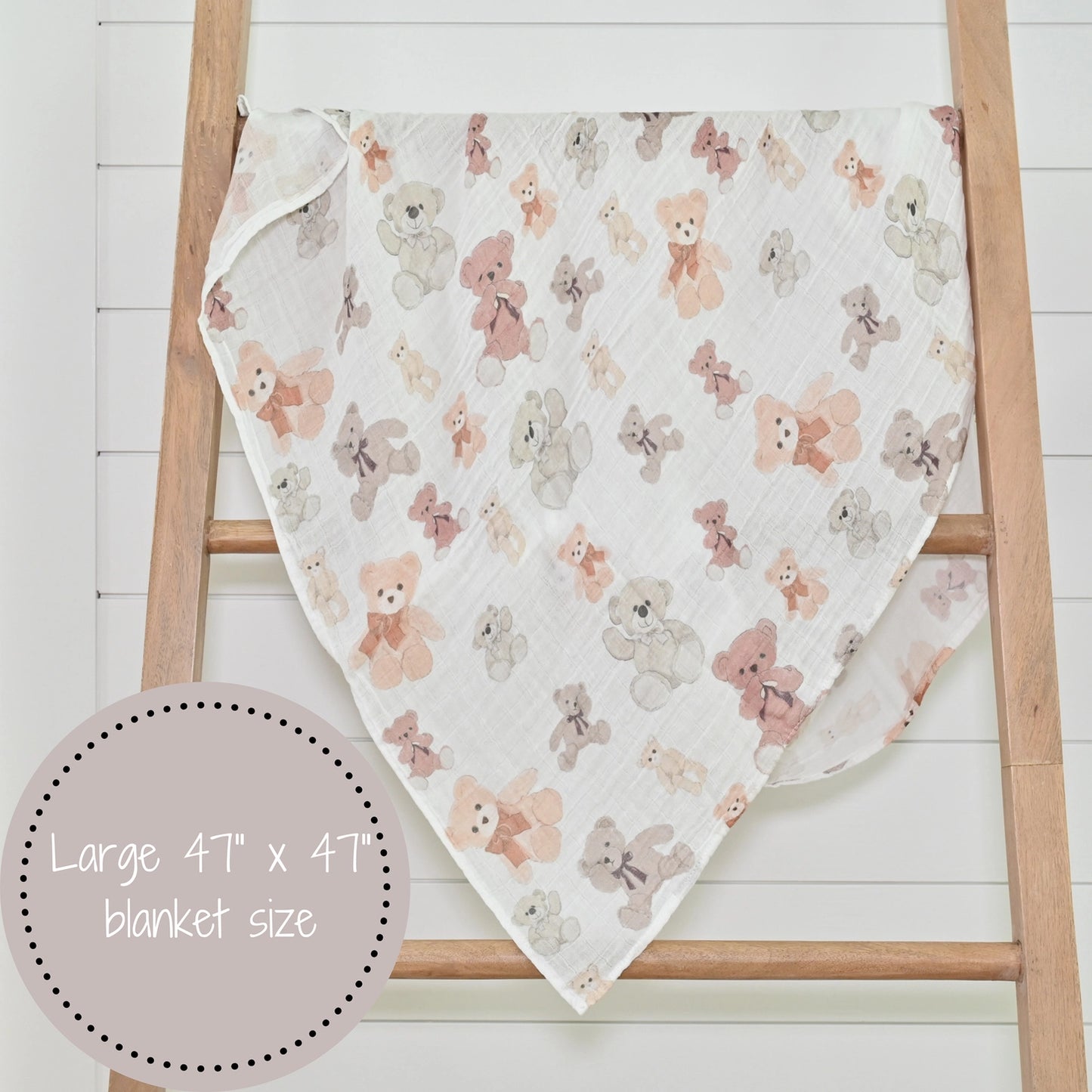 Bear Hugs Baby Muslin Swaddle Blanket