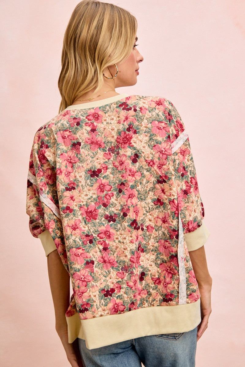 Lizzie Floral Printed Corduroy Top