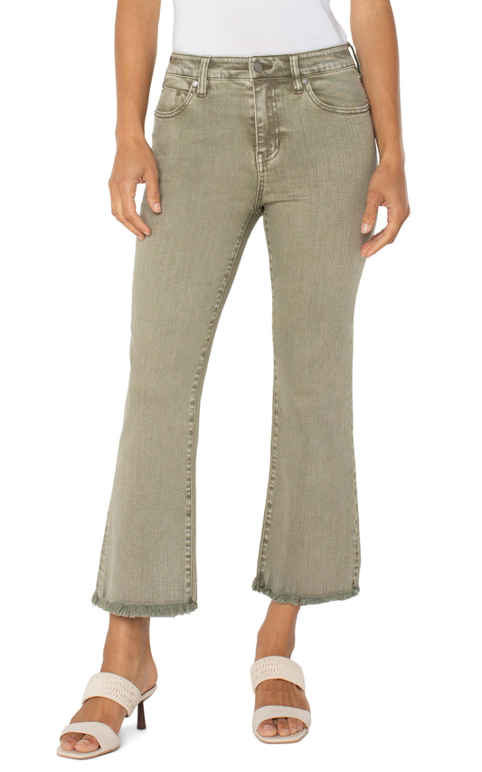 Liverpool Hannah Cropped Flare | Olive