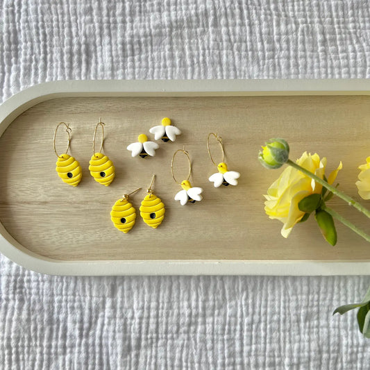 Bumblebee Clay Earrings