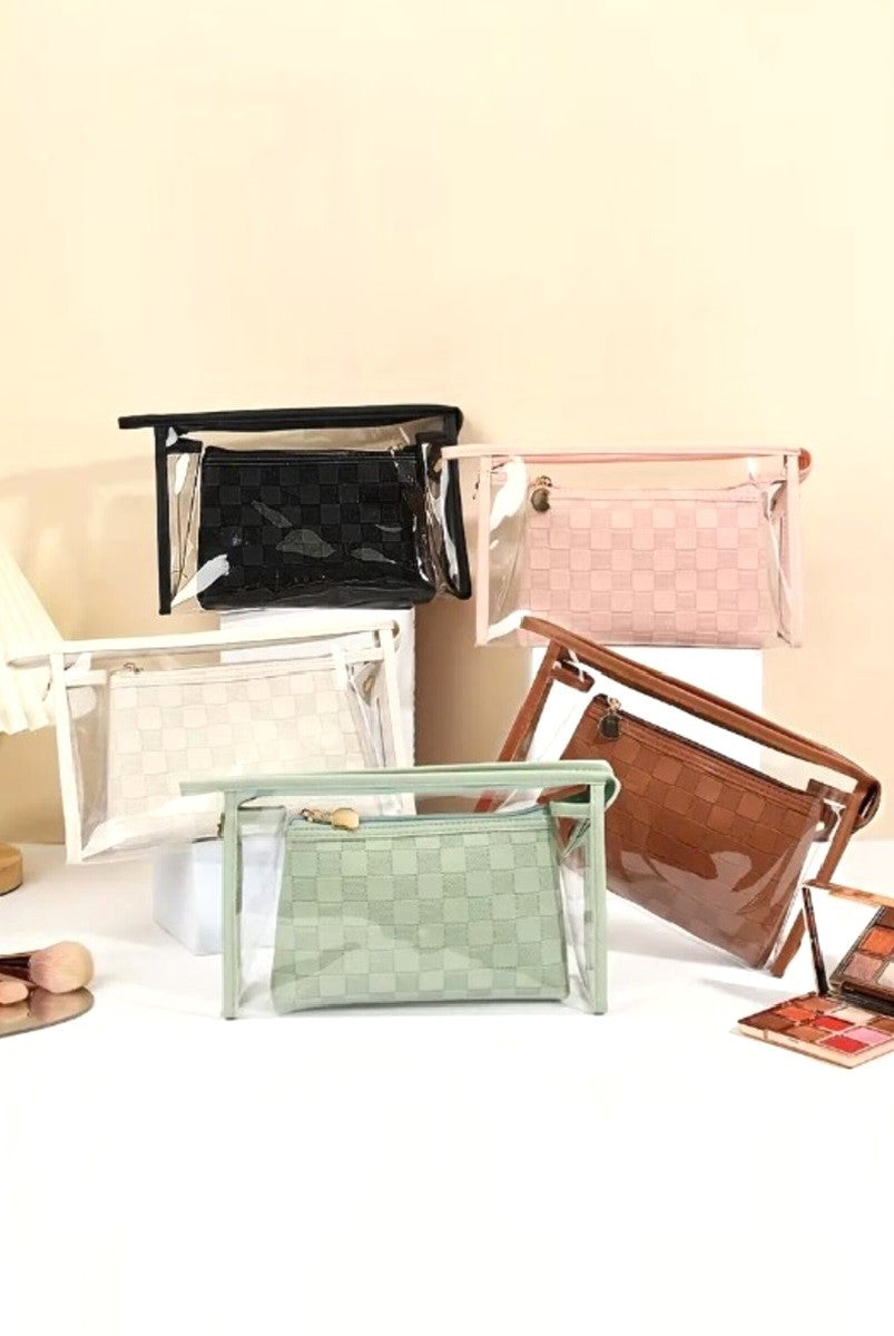 Duo Checkered Cosmetic Travel Set