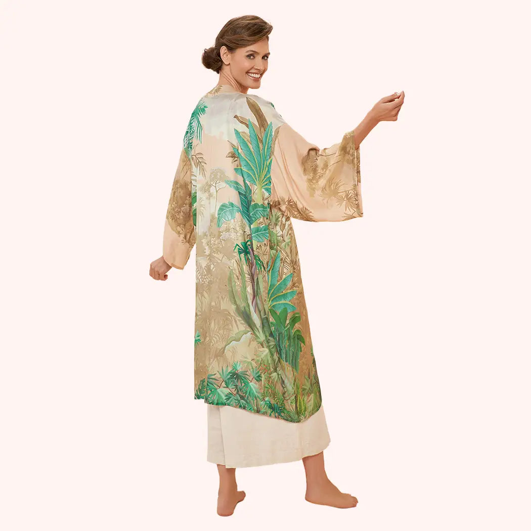 Oasis Kimono Gown in Coconut