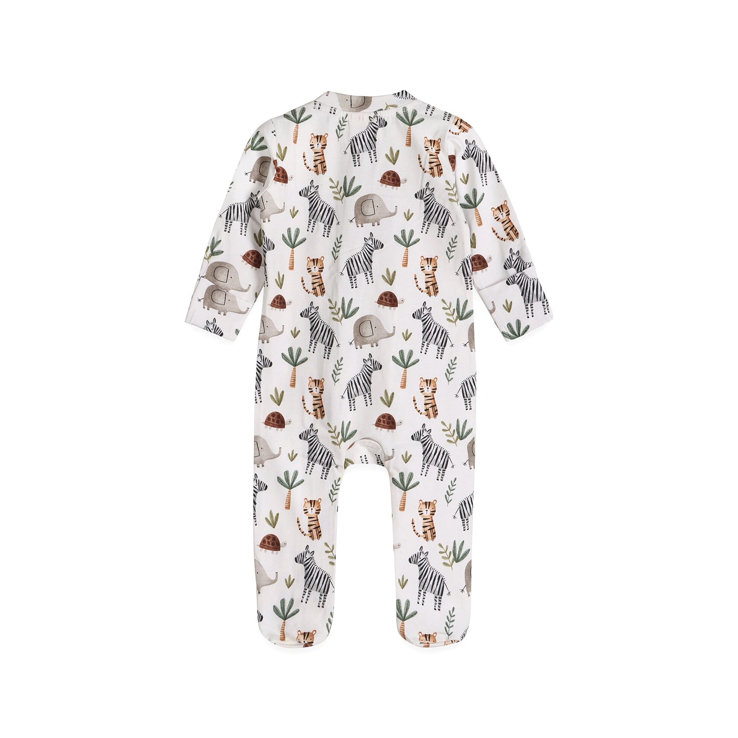 Savannah Animals Baby Zippered Footie Jumpsuit (Organic Cotton)