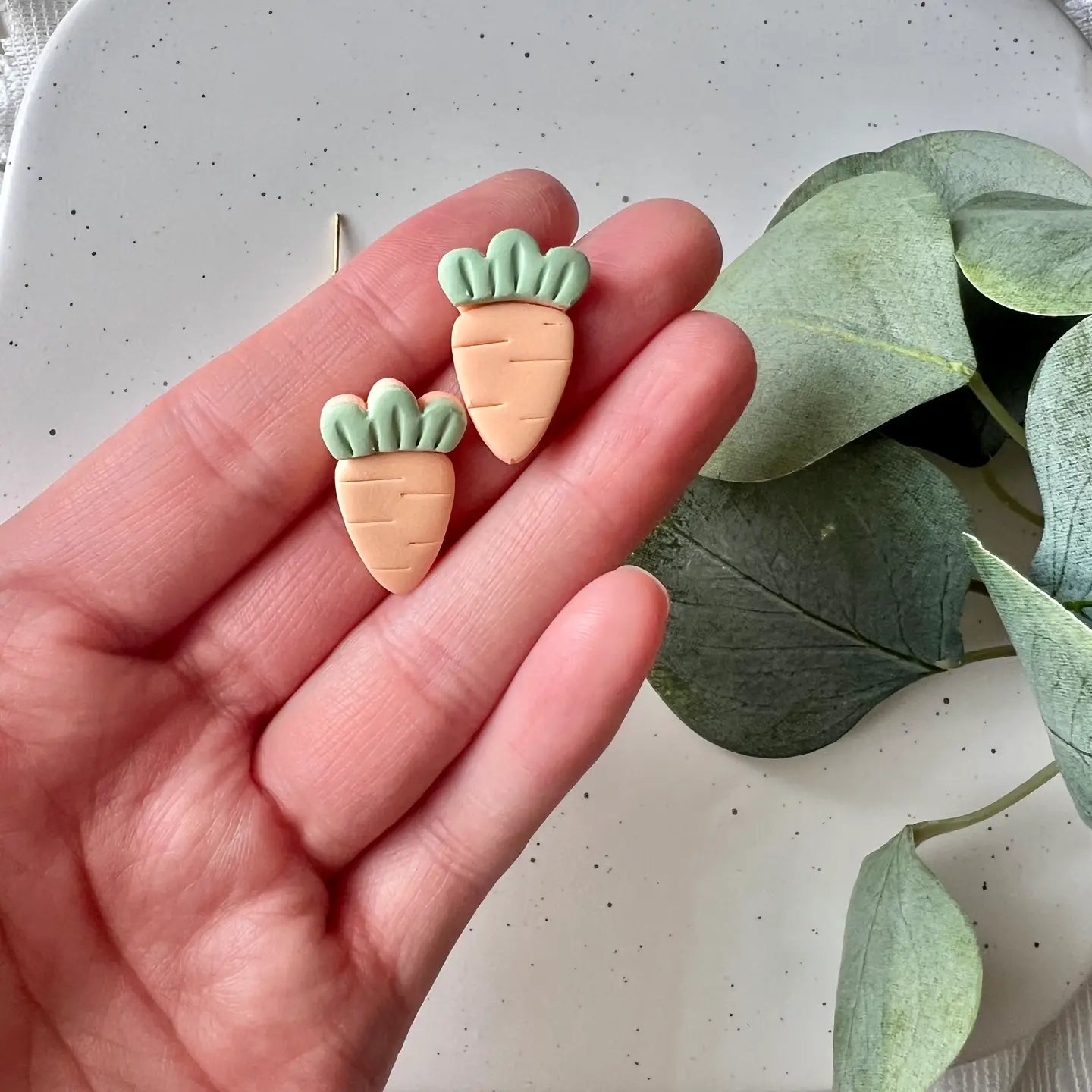 Carrot Clay Earrings