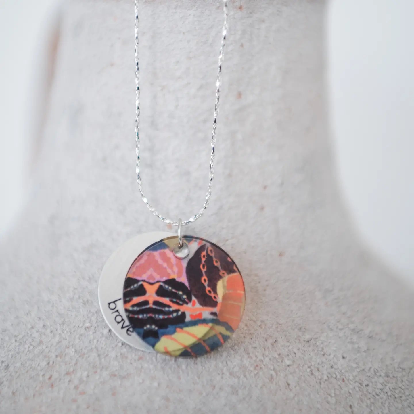 Jewel Eclipse Charm Necklace - Silver