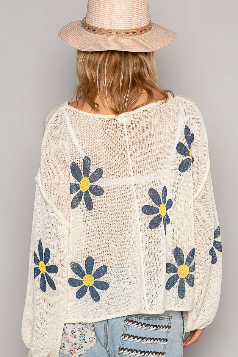 Mayah Flower Pattern Sweater