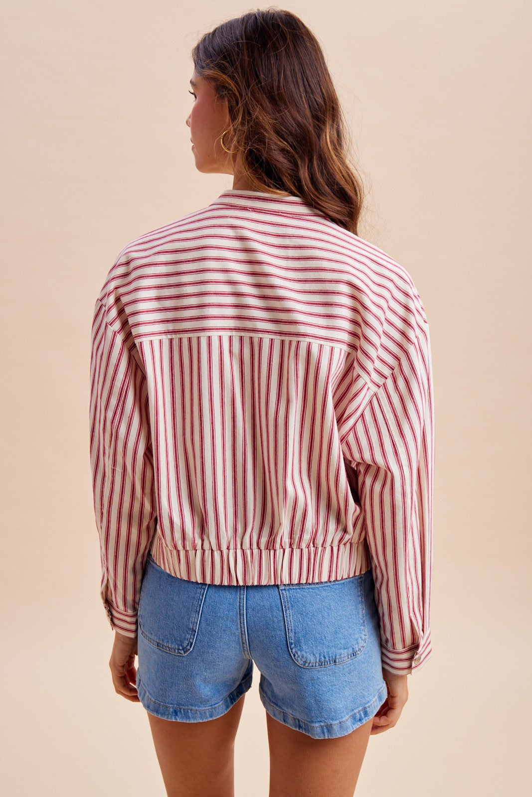 Kaitlyn Striped Bomber Jacket