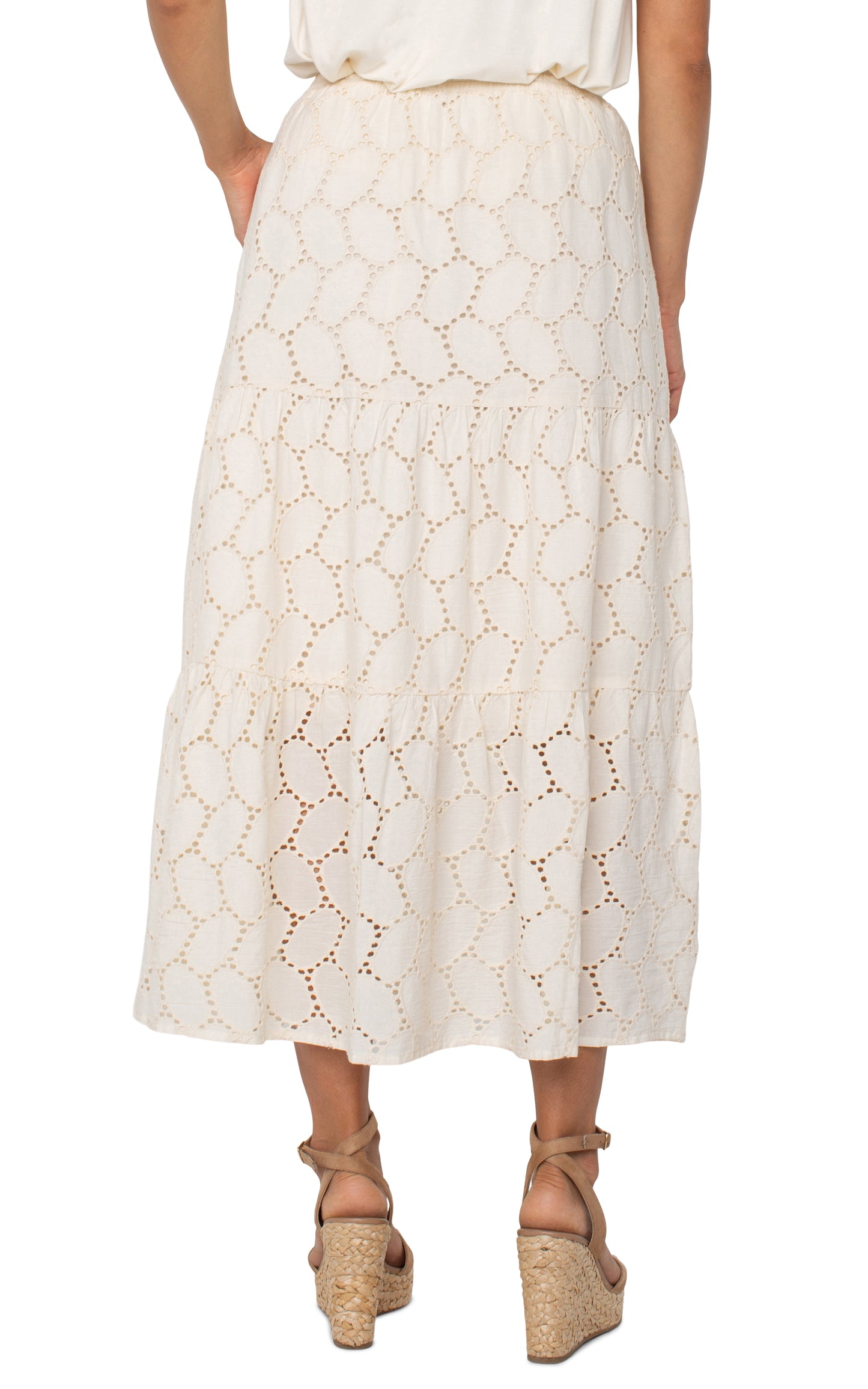 Liverpool Tiered Woven Maxi Skirt