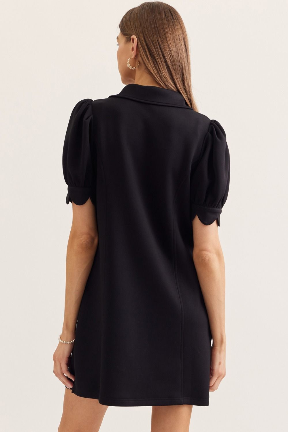Diana Quarter Zip Dress| Black