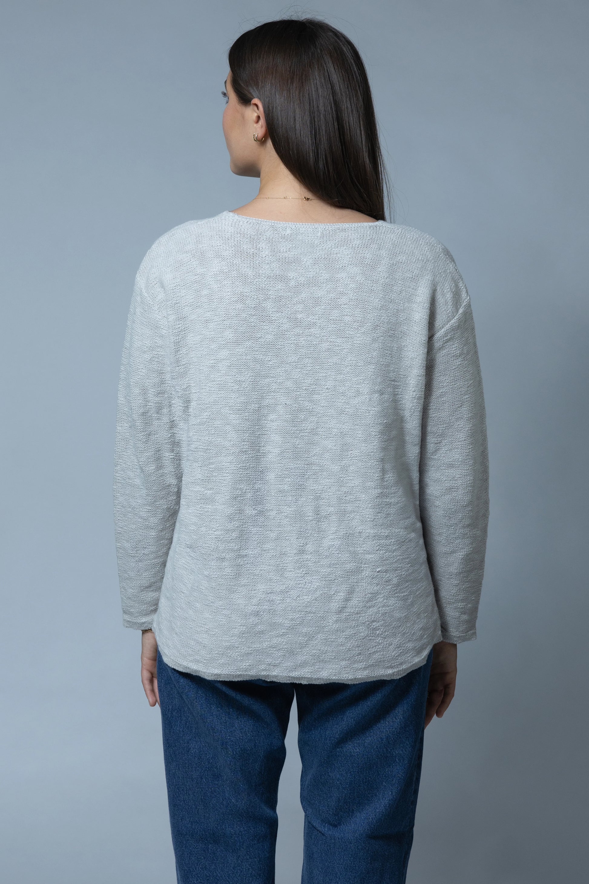 Long Sleeve V-Neck Front Panel Top
