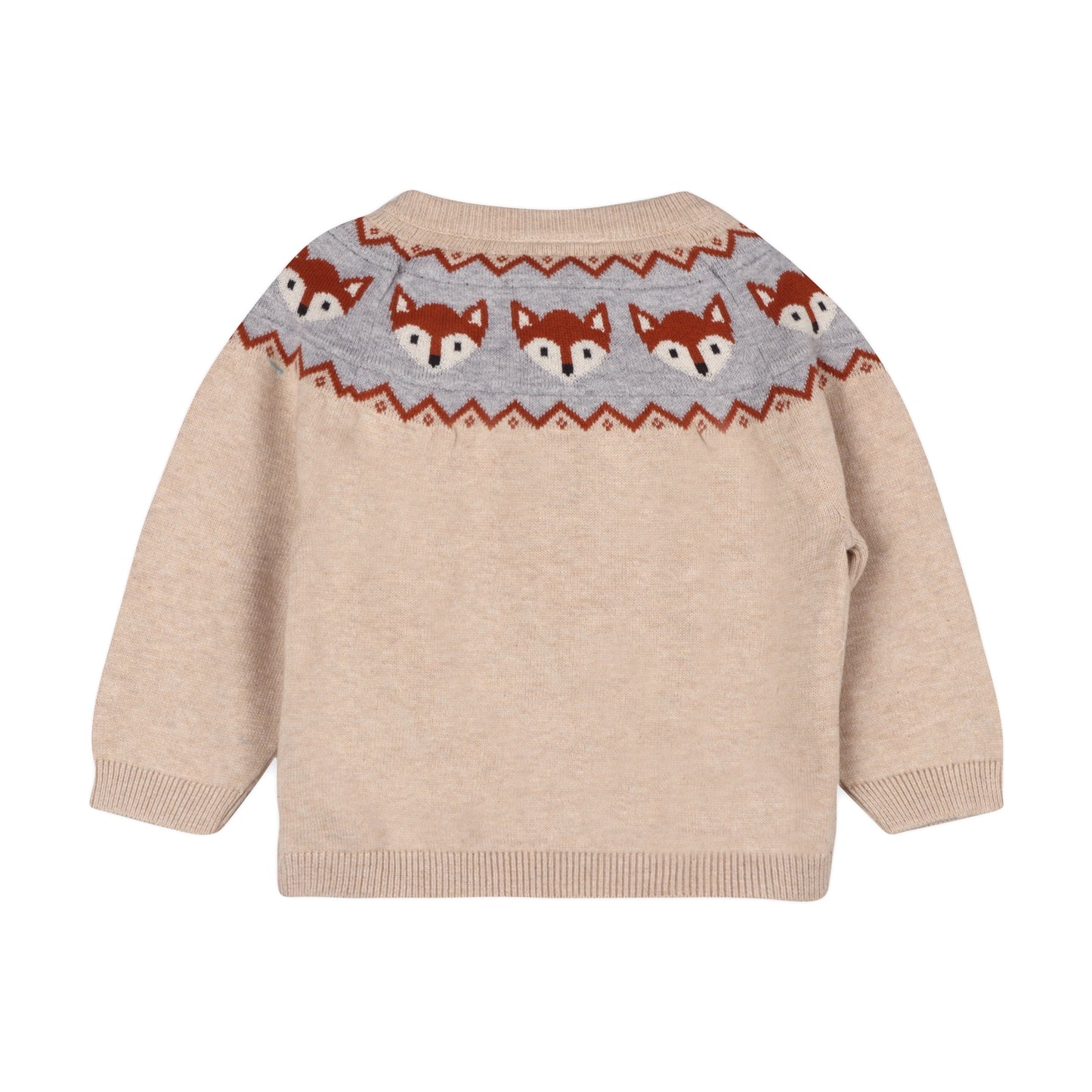 Fox Jacquard Fair Isle Sweater Knit Baby Pullover (Organic Cotton)