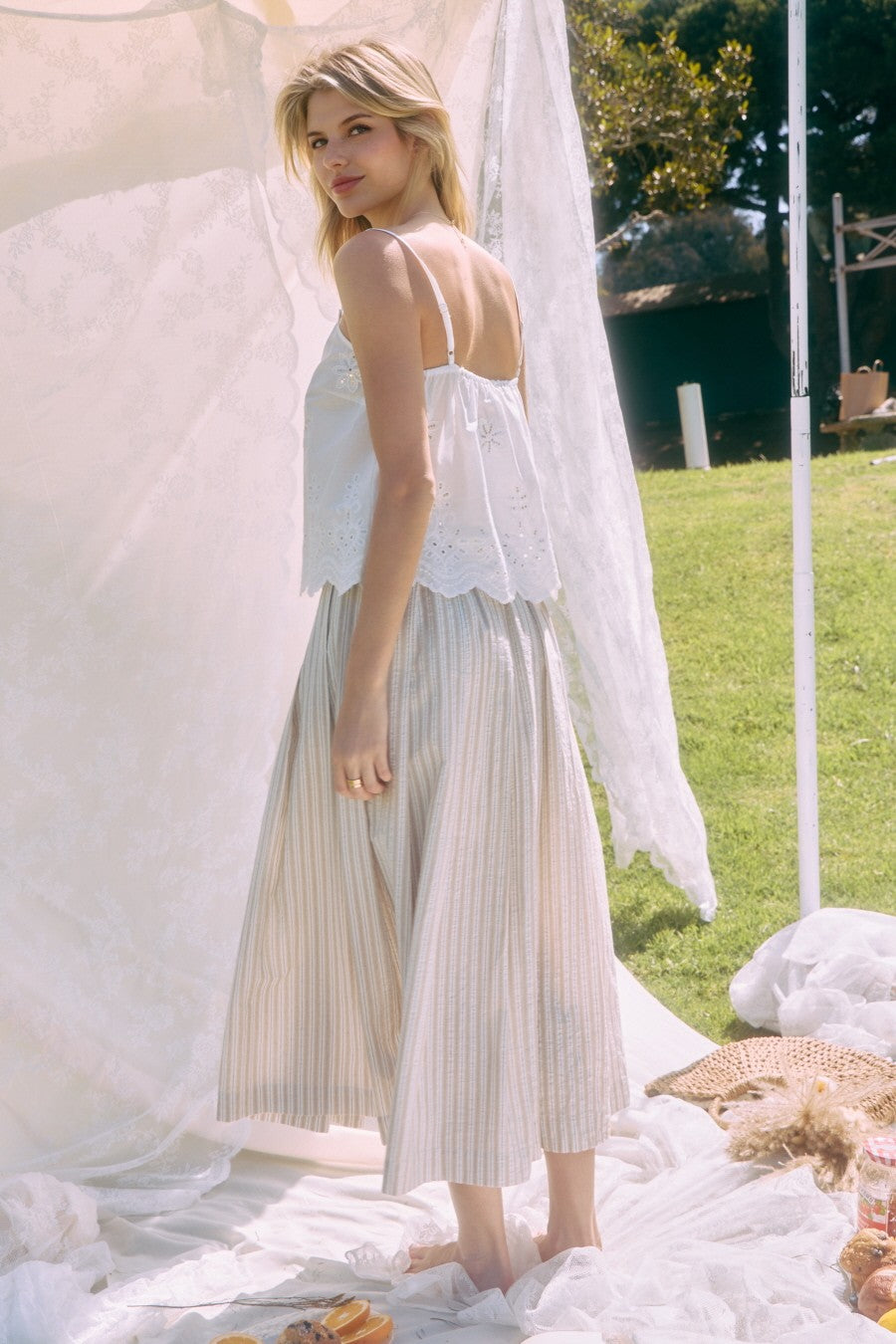 Mia Striped Flared Skirt