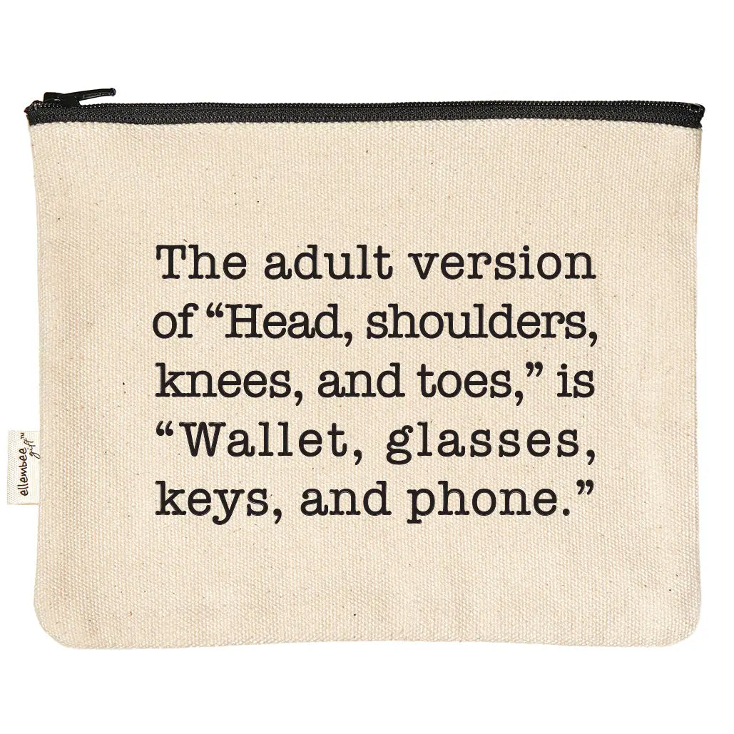 Wallet Glasses Keys and Phone Comical and Sassy Zipper Pouch