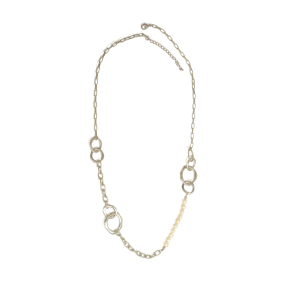 Chain With Pearl Necklace | Silver