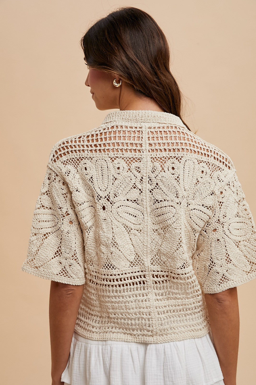Camryn Crochet Sweater Crop Cardigan