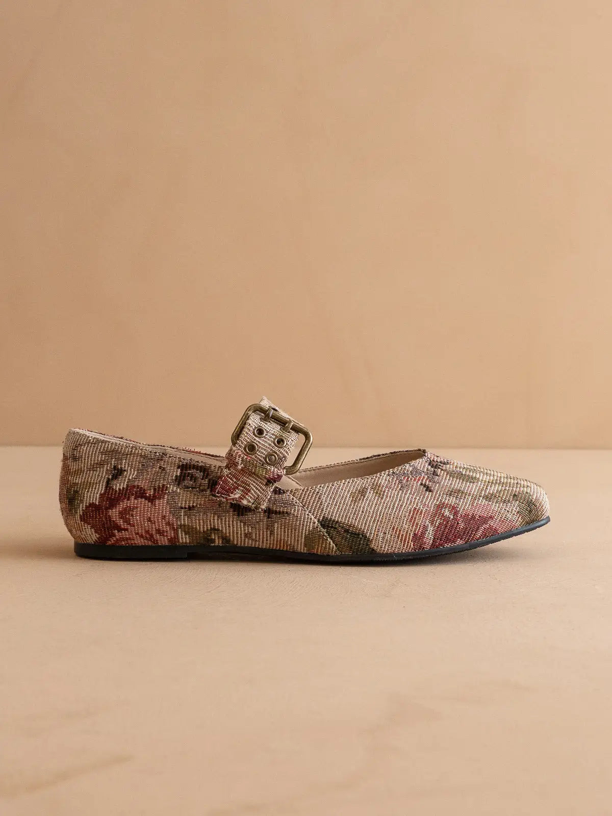 Soho Mauve Tapestry Ballet Flat with Buckle
