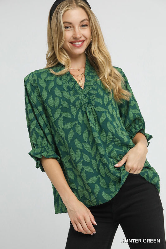Ginna Floral Jacquard Top