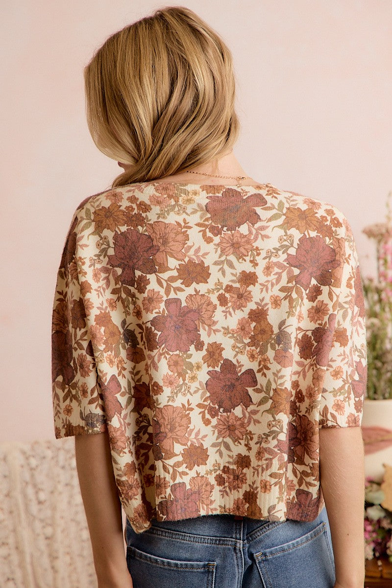 Emry Floral Print Cardigan