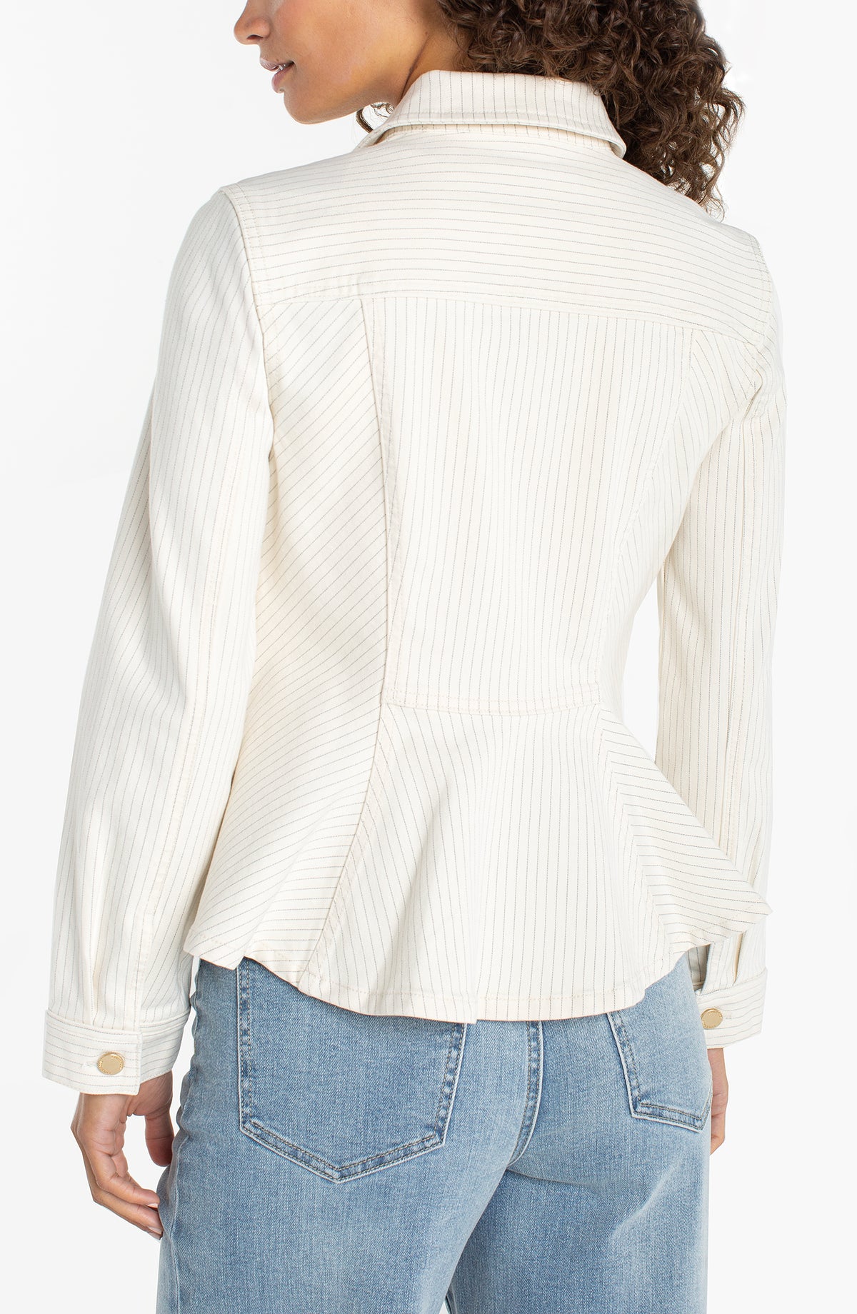 Liverpool Fit + Flare Trucker Jacket | Nautical Stripe