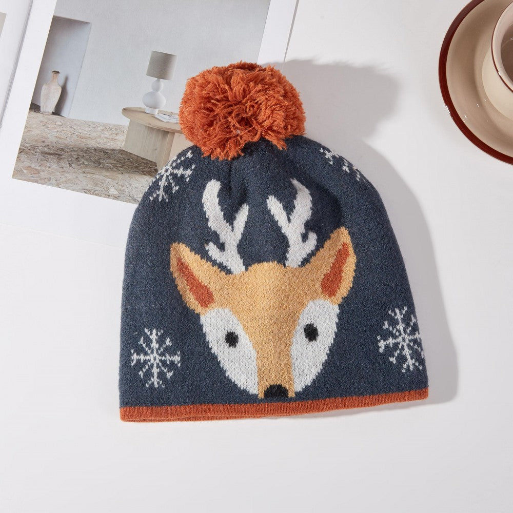 Reindeer Beanie With Pom | Navy
