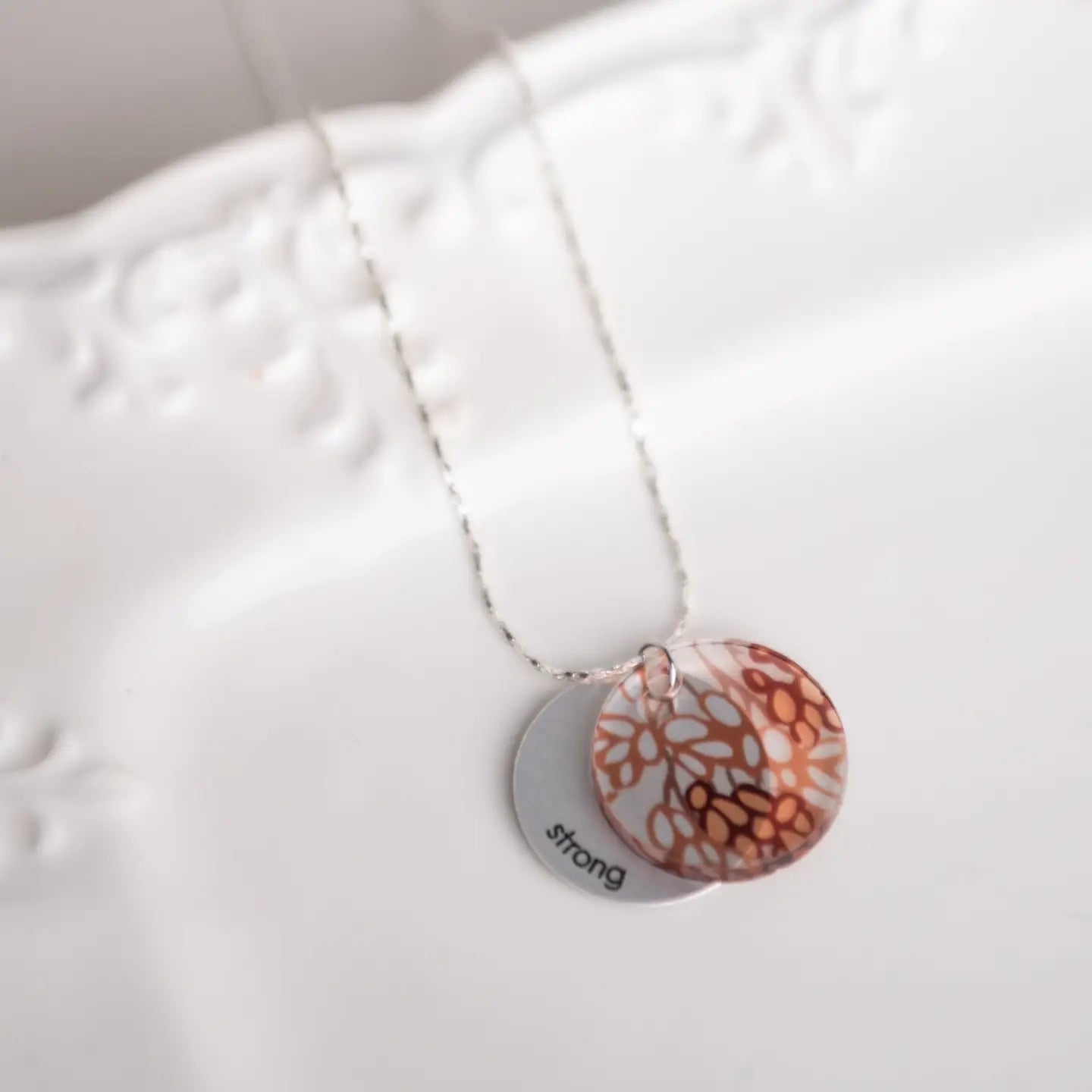 Willow Eclipse Charm Necklace - Silver