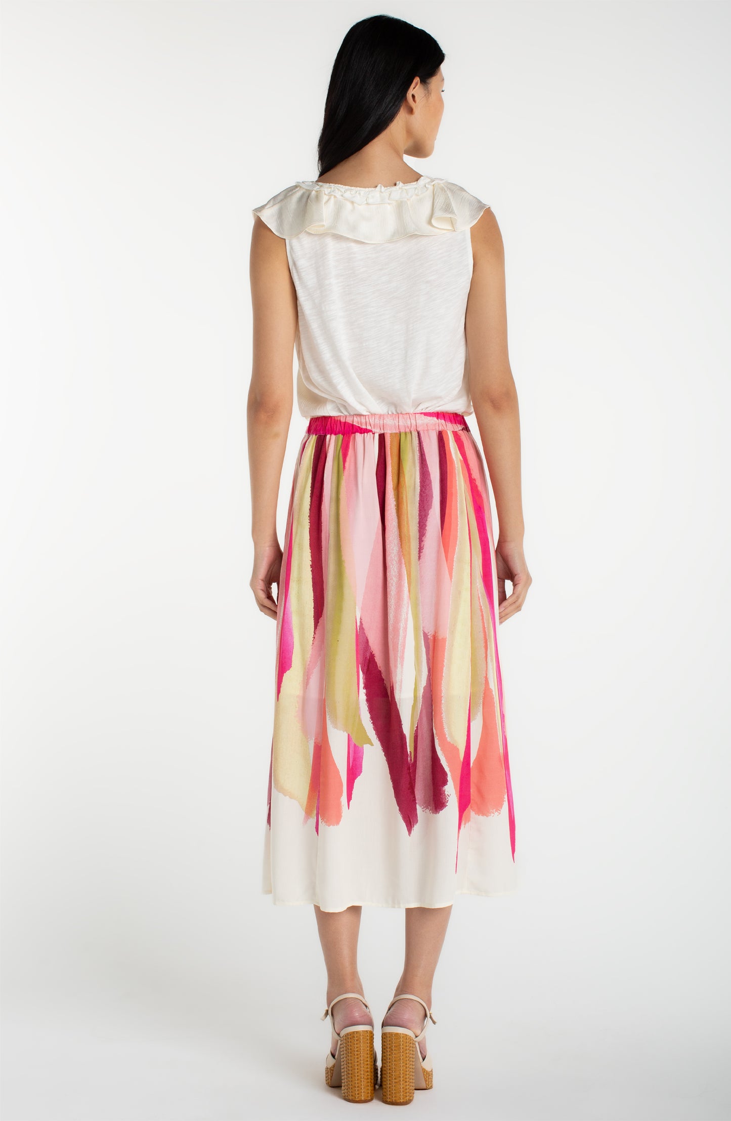Liverpool Pull On Maxi Skirt | Pink Multi