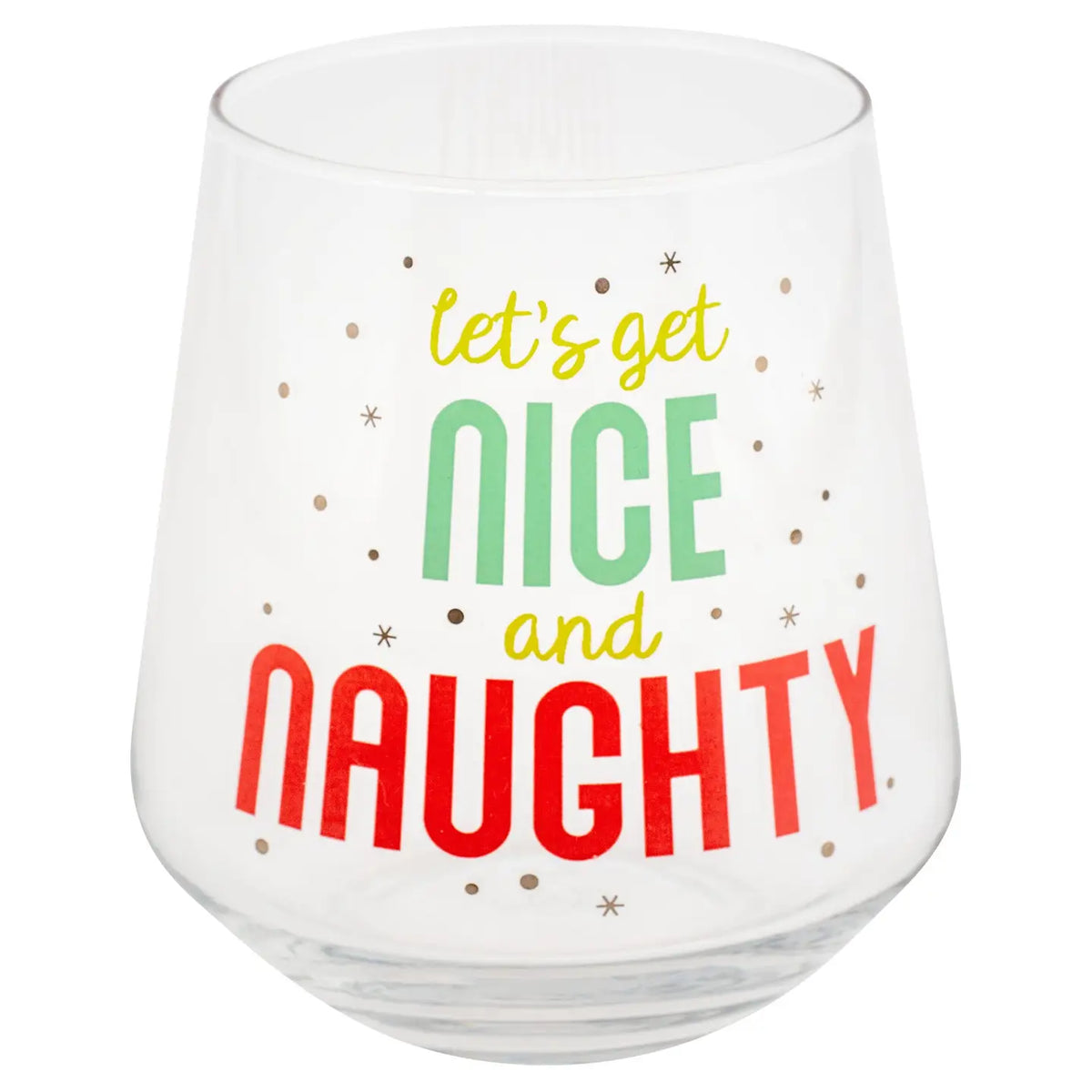 Naughty + Nice Chic Stemless Wine Glasses