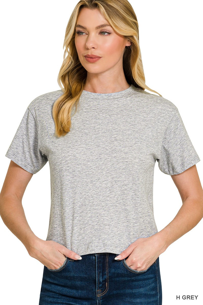 Cotton Crew Neck Short Sleeve | H. Grey