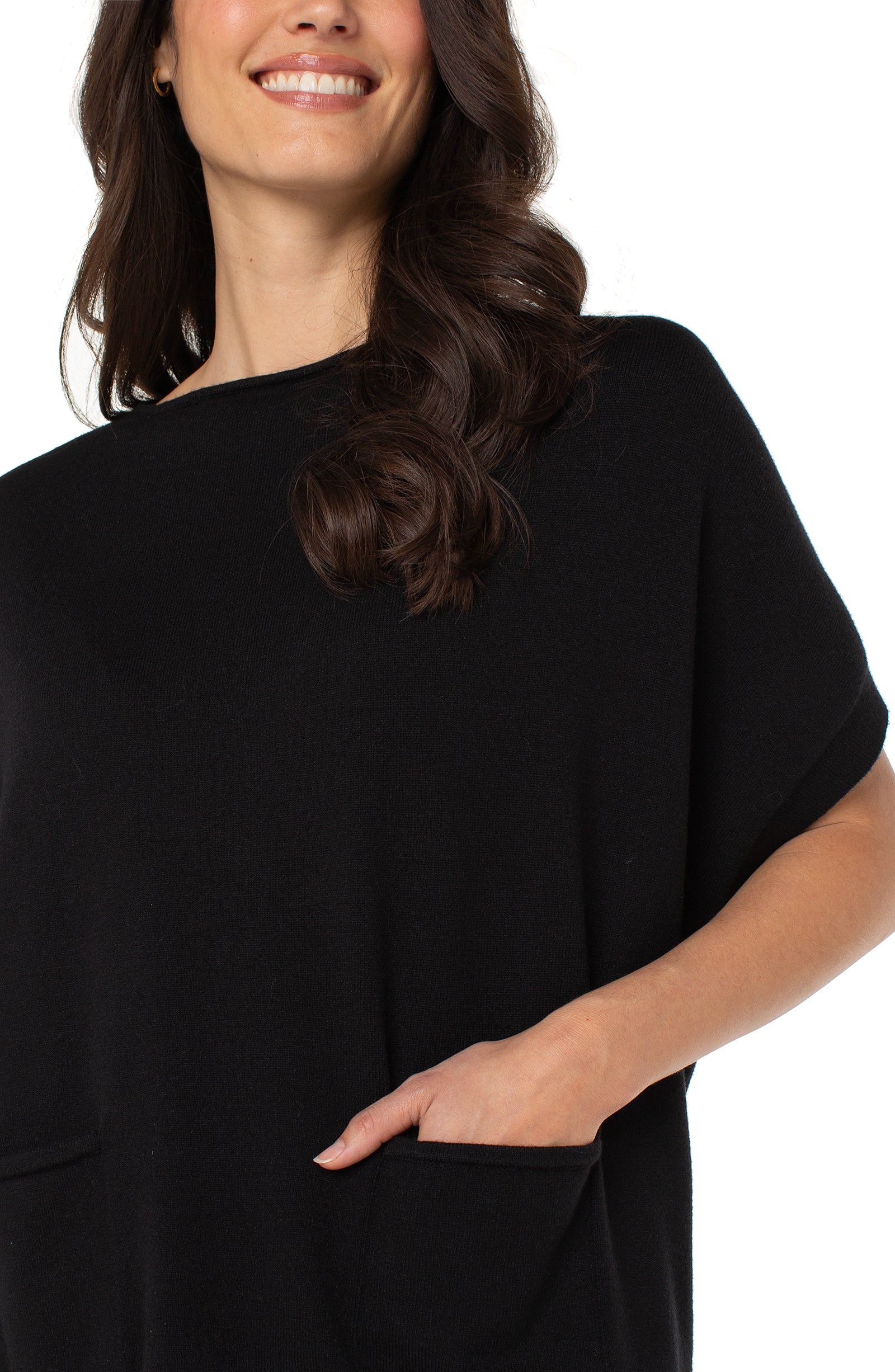 Liverpool Boat Neck Dolman Sweater | Black