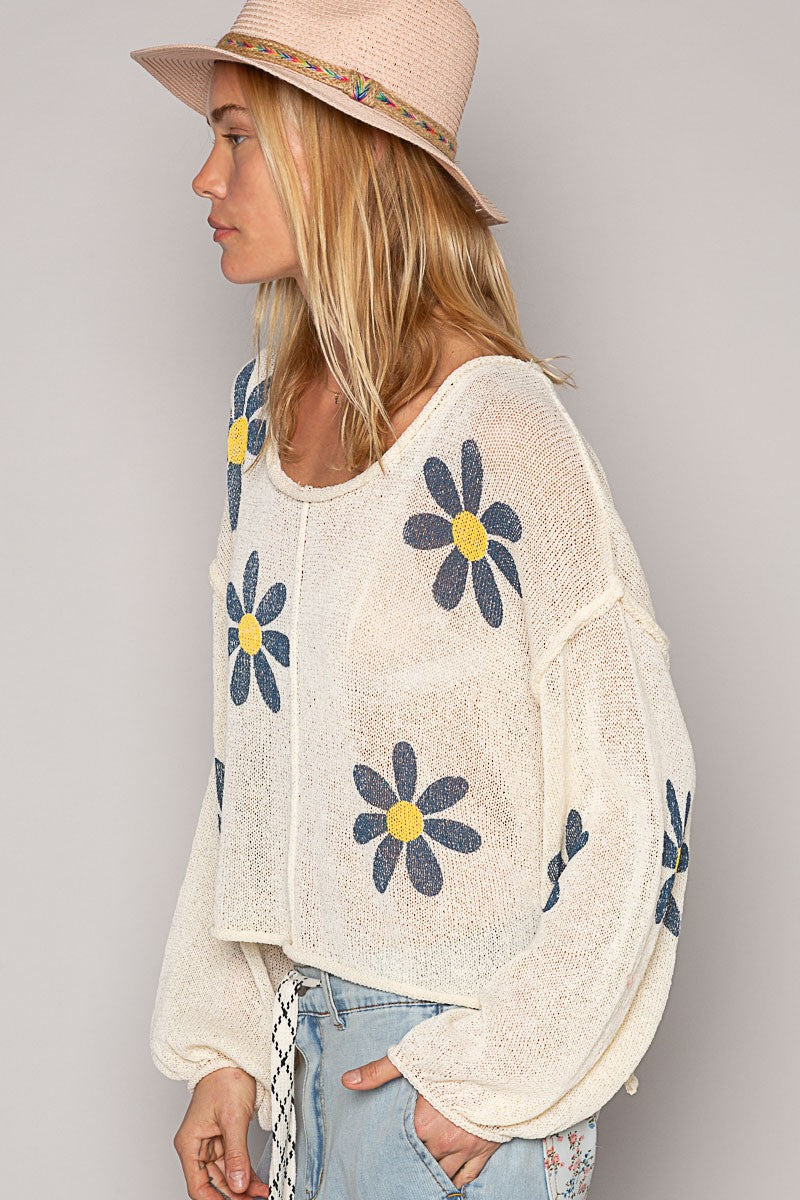 Mayah Flower Pattern Sweater