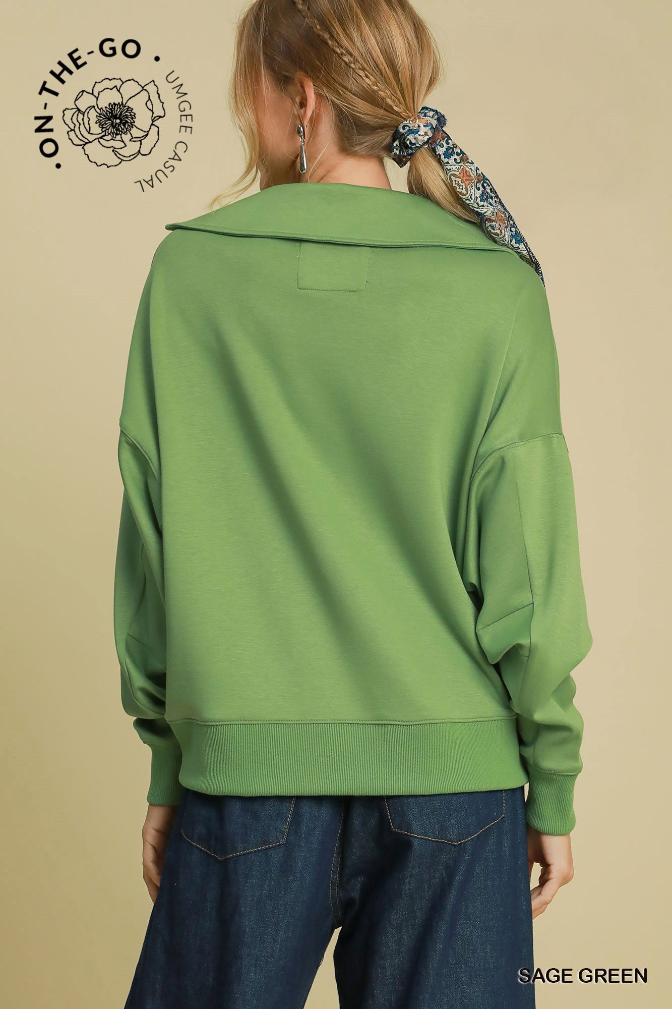 Ashley V-Neck Pullover | Green