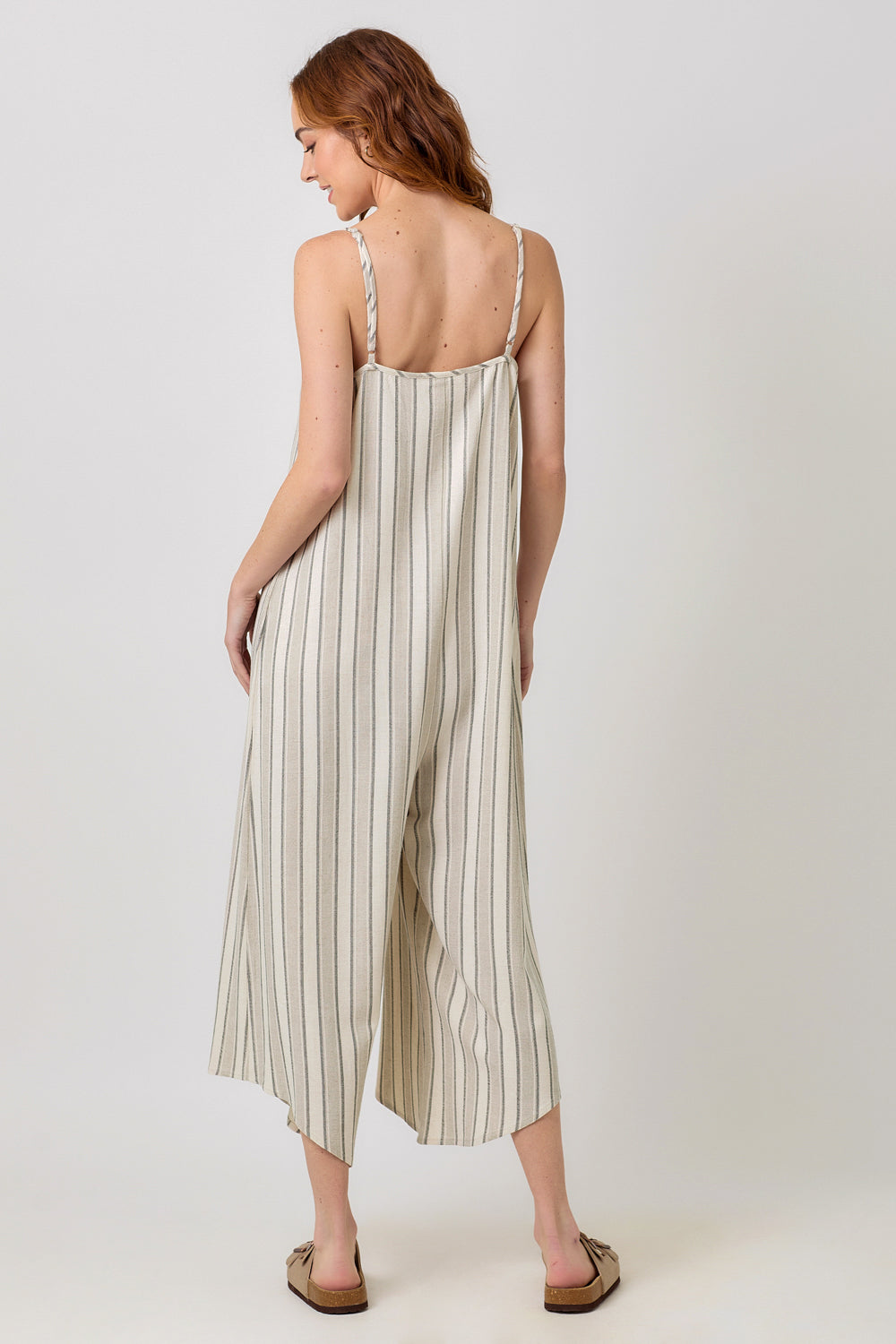 Emery Stripe Sleeveless V-Neck Jumpsuit