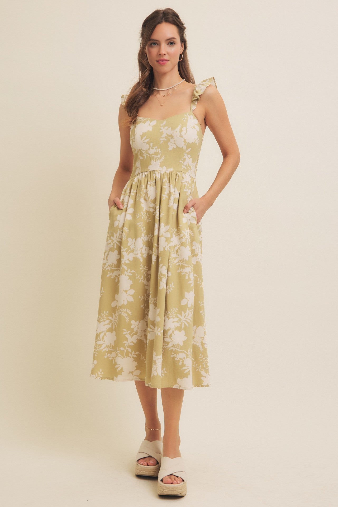 Glena Floral Midi Dress