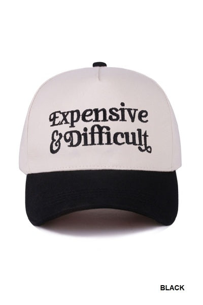 Expensive & Difficult Two Tone Canvas Cotton Cap | Black