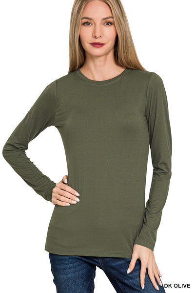 Basic Long Sleeve Tee | Dk Olive