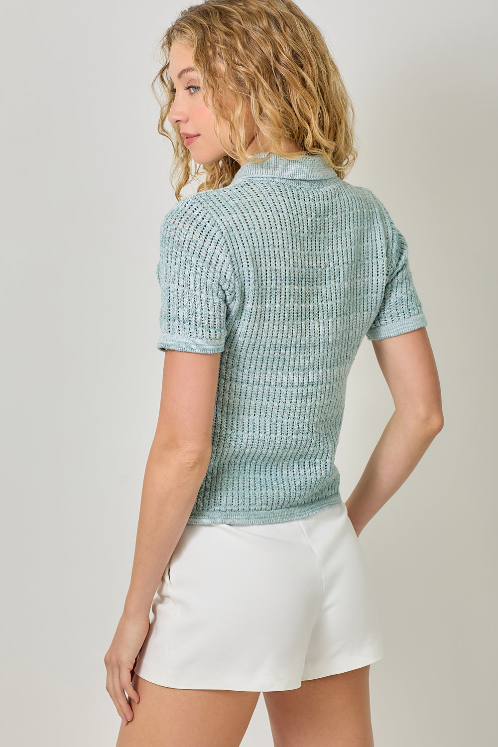 Emma Stripe Polo Sweater Top
