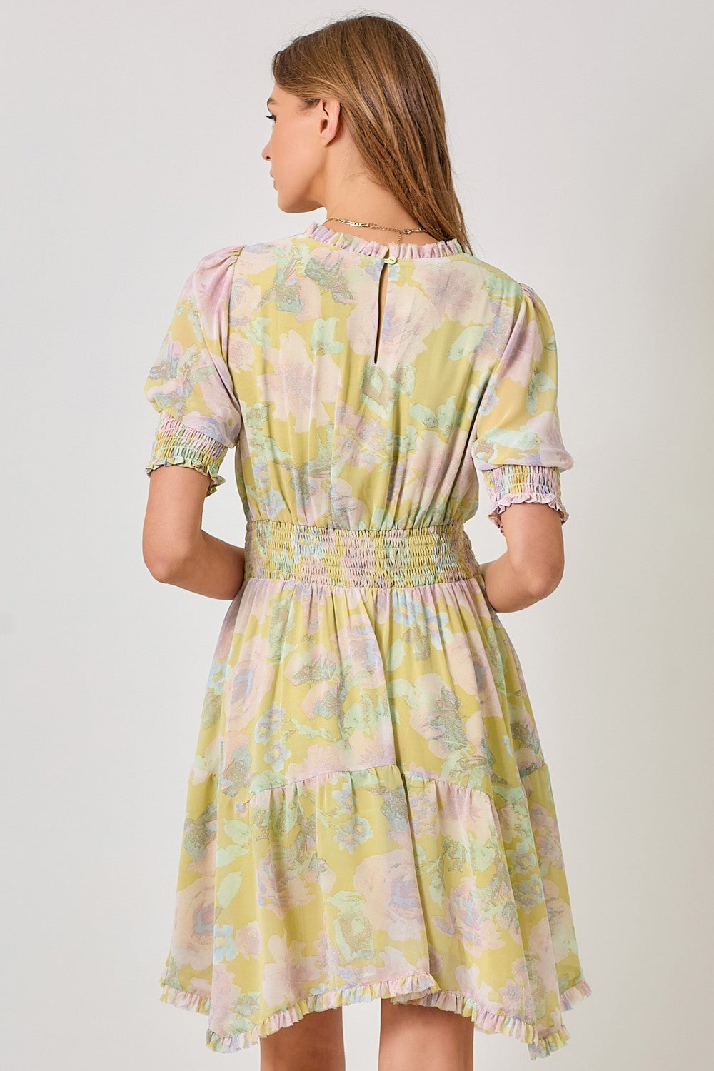 Alisa Ruffle Watercolor Dress