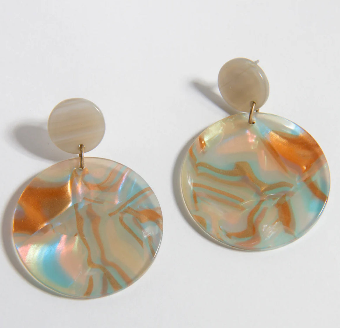 Acetate Round Drop Earring