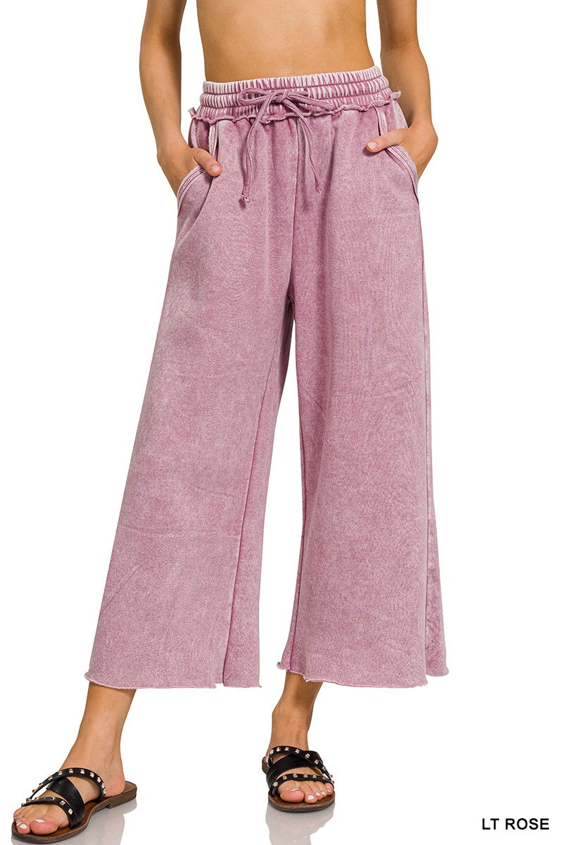 Acid Wash Palazzo Pants | Lt. Rose