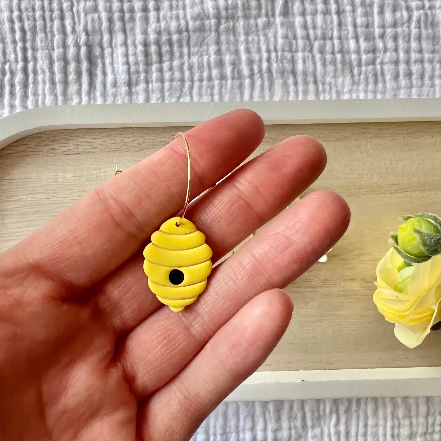 Bumblebee Clay Earrings