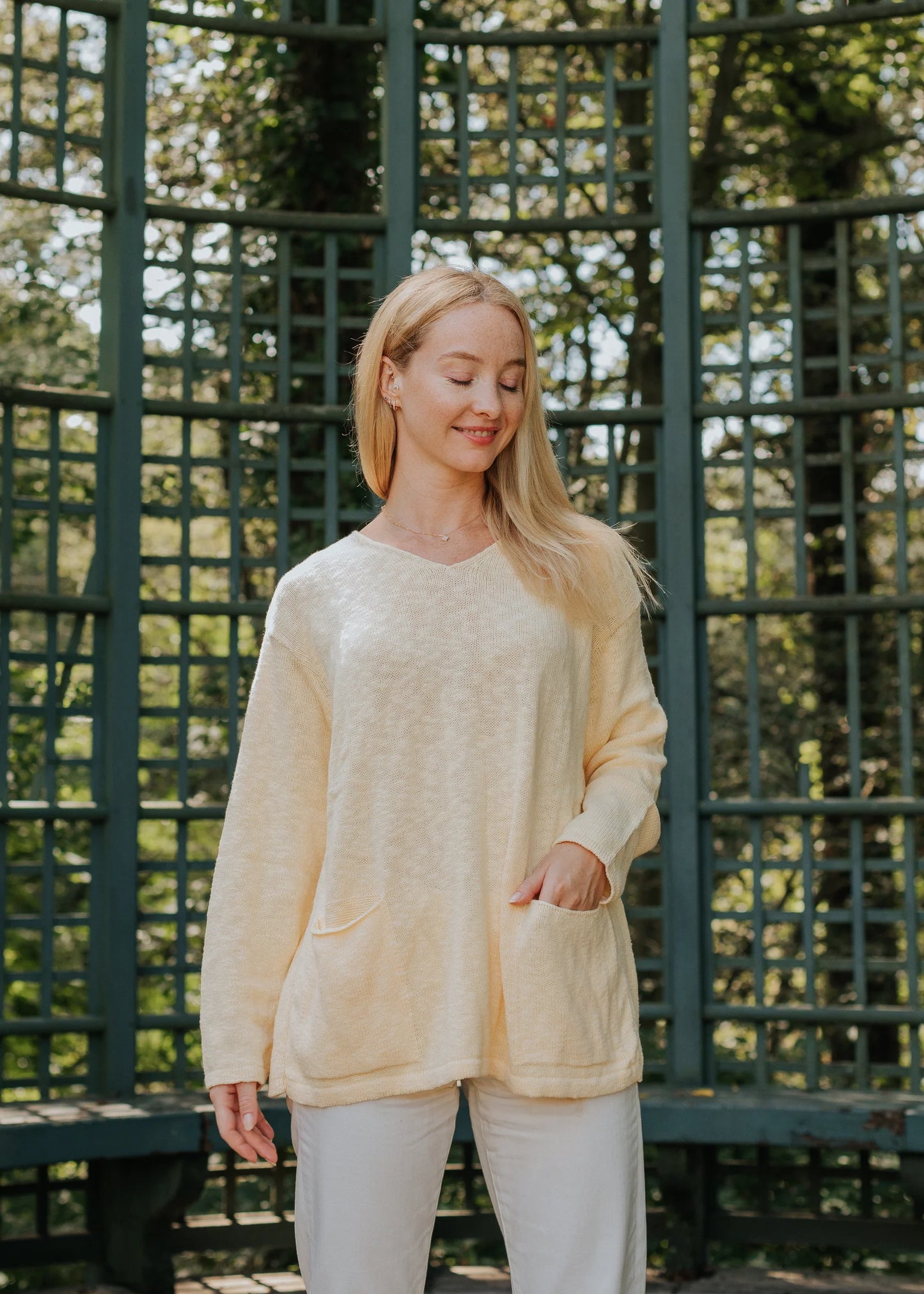 Long Sleeve V-Neck Top | Butter