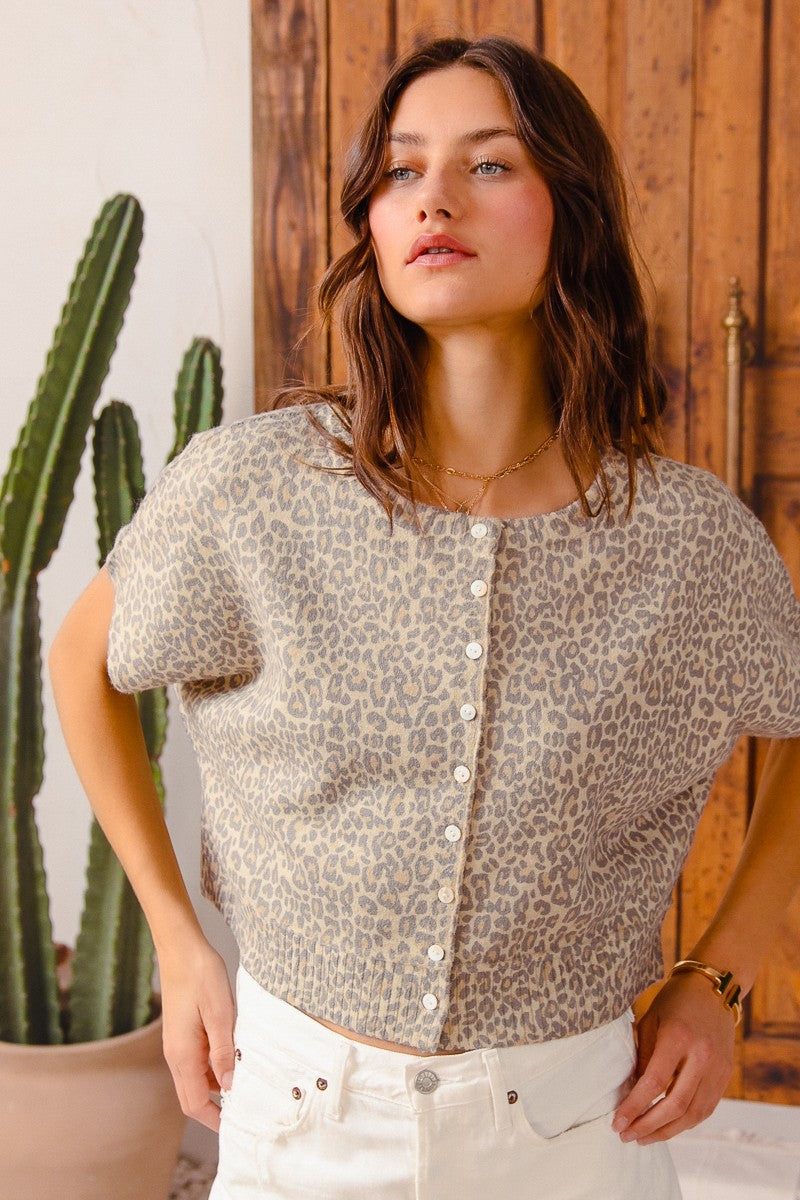 Raquel Leopard Sweater Vest
