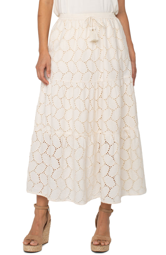 Liverpool Tiered Woven Maxi Skirt