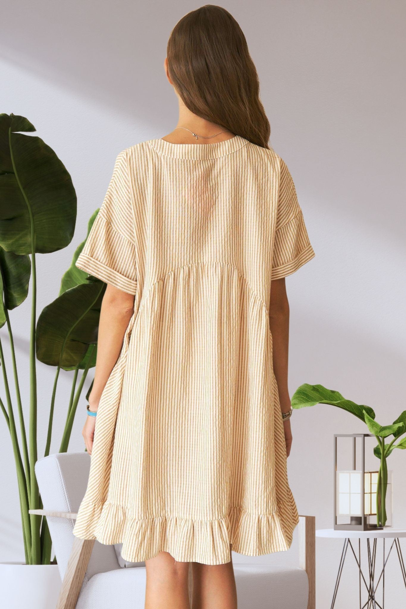 Annie Pinstripe Babydoll Dress