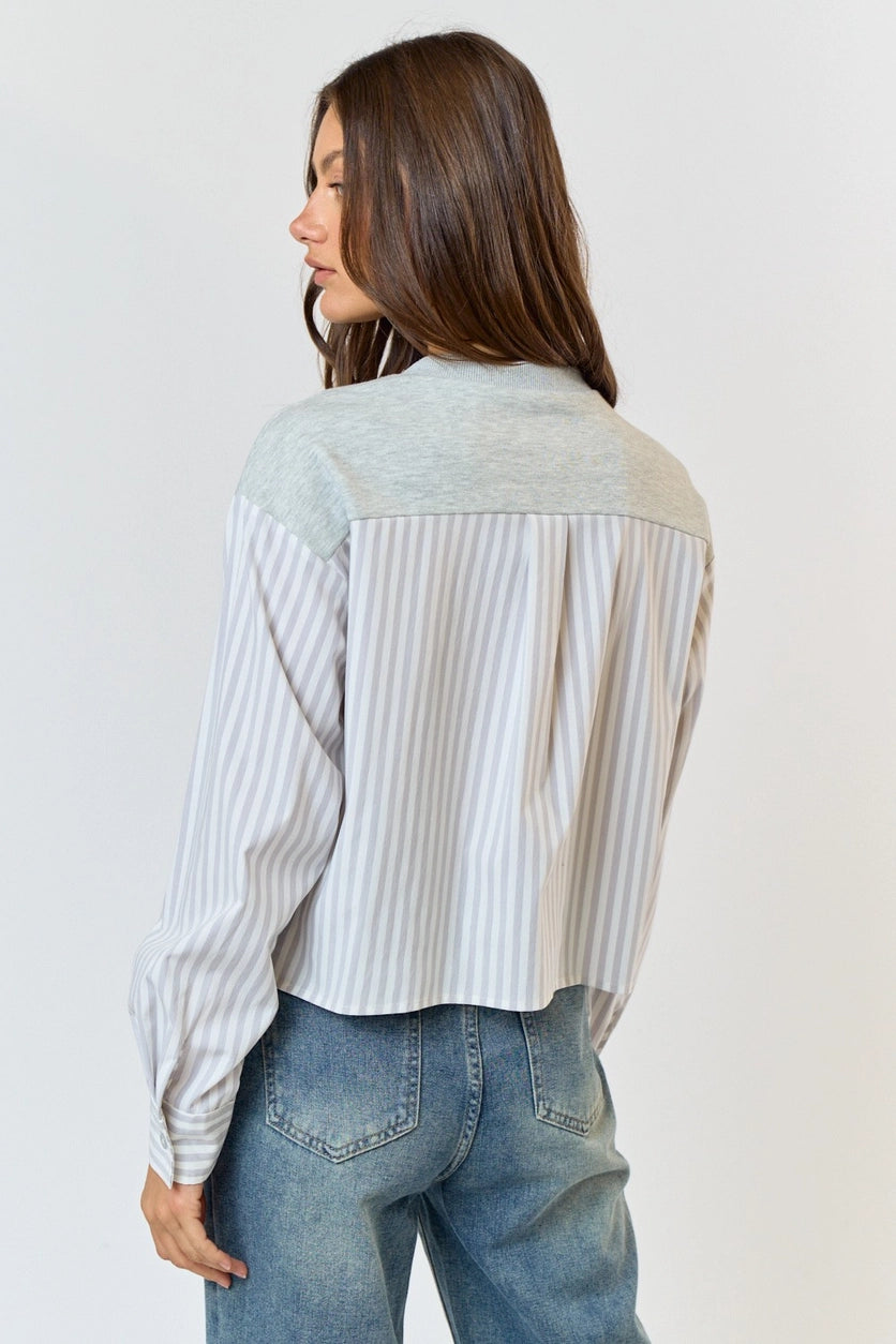 Ashley Stripe Mix Crew Neck Top