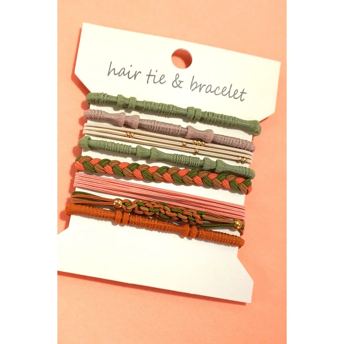 Boho Dual Function Knot Bracelet Hair Ties | Olive