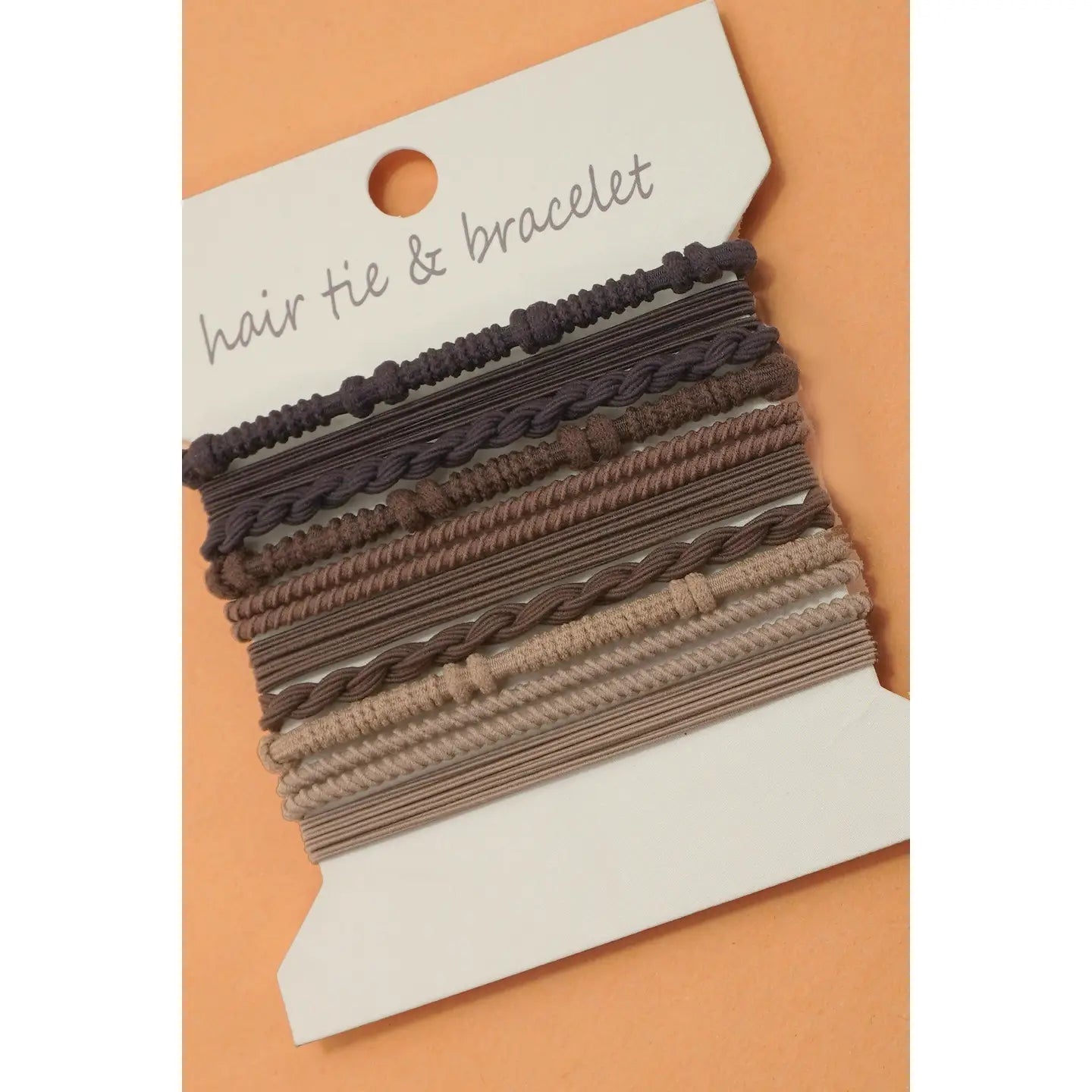 Boho Dual Function Knot Bracelet Hair Ties | Brown
